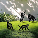 4 Pack Cat Metal Garden Decorative Stakes, Weather Proof Silhouette Statues for Yard, Patio,Outdoor Decor for Cat Lovers and Pet Owners by CozyNest Decor
