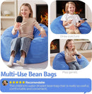 Homguava 2FT Bean Bag Chair,Teardrop Bean Bags Small Beanbag Chair with Memory Foam Filled and Ultra Soft Corduroy Cover for Living Room, Bedroom (Small,Blue) by TinyTreasures Baby Boutique