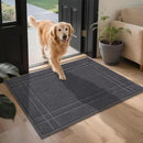 JSEI Entryway Rugs Doormat 32"x48", Non-Slip Dirt Trapper Door Mats Indoor, Washable Absorbent and Stain Resist Welcome Floor Mat for Front Door, Dog Door Mat, Muddy Wet Shoes & Paws, Dark Grey by CozyNest Decor