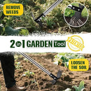 Weed Puller Tool with Long Handle - 58" Manual Weeder Remover Tool, 2 in 1 Hand Weed Rake and Garden Hoe for Gardening, Heavy Duty Uprooting Weeding Pull for Yard, Lawn, Patio and Garden by GreenHaven Gardens