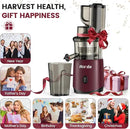 Masticating Cold Press Juicer Machines: 200W Pure Slow Juicer With Quiet Motor For Vegetable And Fruit Easy To Clean, Red by CozyNest Decor