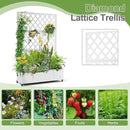Metal Planter Trellis Box with Wheels & Drain Plug Outdoor Raised Garden Bed Patio Privacy Screen with Planter for Climbing Plants, Vegetables 73"x47"x16" White-Diamond by GreenHaven Gardens