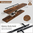 Heimlove 55 Inch Floating Shelves for Wall,10 Deep Large Rustic Brown Wall Shelf with Heavy Duty Brackets,Wall Mounted Storage & Display Shelves for Bedroom,Living Room,Kitchen,Office by CozyNest Decor