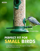 iBorn Metal Bird Feeders 6 Ports Hanging Wild Bird Seed Feeder for Mix Seed Blends, Niger Seed Feeder, Sunflower Heart, Birdbath, Heavy Duty All Metal Green Finishing 14 Inch 6Port by CozyNest Decor