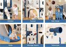 XJD 7 in 1 Toddler Slide Set, Kids Slide for Toddlers Age 1+, Toddler Climber Slide PlaySet with Basketball Hoop and Ball,Outdoor Indoor Playground for Toddlers 1-3 (Blue) by TinyTreasures Baby Boutique