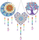 3 Pack Diamond and Painting Suncatcher Window Hanging Ornament Crystal Window Garden Decor DIY Kits for Beginners Adult Kids -Tree, Moon, Heart by GreenHaven Gardens