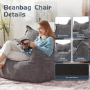 Giant Bean Bag Chair Sofa for Adults Teens, Comfy Corduroy Large Bean Bag Chairs with Armrests for Bedroom Living Room, Adult BeanBag Lazy Sofa Couch Chairs with Filler Included by CozyNest Decor