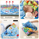 Baby Play Mats for Floor, 71”x59” Upgraded Thickness & Larger Super Soft Playmat for Babies and Toddlers, Foldable Washable, Upgrade Anti-Slip Crawling Mat for Playpen(Map) by TinyTreasures Baby Boutique