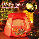 Baby Ball Pit for Toddler with 50 Balls, Pop Up Princess Tent with Star Lights for 1 2 3 Year Old Birthday Gift, 12-18 Months Baby Girl Toys with Carrying Bag, Indoor&Outdoor Play Tent for Kids by TinyTreasures Baby Boutique