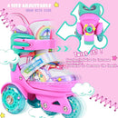 4-Pejiijar Rainbow Unicorn Kids Roller Skates for Girls Toddler Ages 2-4 5-8 8-12,Adjustable Roller Shoes with Luminous Wheels for Birthday Xmas Gifts by TinyTreasures Baby Boutique