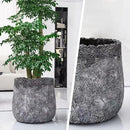 Craft flowerpots 18"+13"+19" Dia Round Concrete Planter Set of 3 Large Outdoor/Indoor Planter Pots Containers with Drainage Holes and Rubber Plug for Home Garden (Dark Gray, Large) by CozyNest Decor