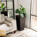 XBrand Modern 28-Inch Square Planter, Modern Tapered Planter Perfect for Indoor & Outdoor, Patio Décor, Set of 2 by CozyNest Decor