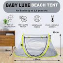 Poray Portable Baby Beach Tent with UPF 50+ Sun Shelter,Mosquito Net and Sunshade, Ideal Pop Up Kids Travel Tent with Carry Bag & 2 Stakes,Outdoor Indoor Play and Sun Protection by TinyTreasures Baby Boutique