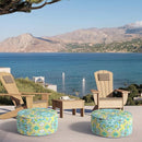 Inflatable Ottoman Stool D21 xH9 for Outdoor/Indoor Use, Water Repellent Patio Foot Rest Stool with Portable Handle,Round Pouf Ottoman Suitable for Garden,Deck and Camping - Damask Green by CozyNest Decor