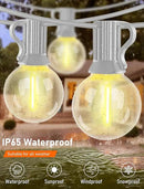 Outdoor LED String Lights 50ft - G40 Edison Bulbs with Clear Plastic Globes, Dimmable Waterproof Commercial Grade Fairy Lights for Wedding/Backyard/Cafe, Indoor Outdoor Party Decoration (Warm White) by GreenHaven Gardens