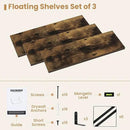 Heimlove 24 Inches Rustic Brown Floating Shelves,8 Inches Deep Wall Bookshelf Mounted Display&Storage Wood Wall Shelves for Kitchen Bathroom Laundry Living Room,Set of 3 by CozyNest Decor