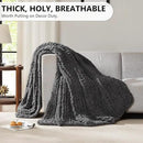 L'AGRATY Chunky Knit Blanket Throw - Soft Chunky Throw Blanket 30x40: 100% Hand Kintted Chenile Crochet Throw Blanket for Couch - Large Cable Knit Chunky Blanket for Home Decor(Dark Grey) by CozyNest Decor