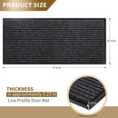 Yimobra Front Door Mat Outdoor Indoor Entrance, 100% Waterproof All-Season All Weather Doormat, Welcome Matt Outside Entry, Non Slip, Low Profile, Heavy Duty Patio Porch Floor Mats,47 x 24,Black Grey by CozyNest Decor