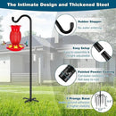 Gtongoko Shepherds Hook for Outdoor, 76 Inch Bird Feeder Pole with 7 Prongs Base, 3/4 Inch Thick Heavy Duty Adjustable Garden Hook for Hanging Plant, Hummingbird Feeder, Lantern, 2 Pack by CozyNest Decor