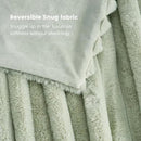 Cozy Bliss Faux Fur Throw Blanket for Couch, Cozy Warm Plush Striped Blanket for Sofa Bedroom Living Room, 50 * 60 Inches Sage Green by CozyNest Decor