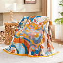 Boho Throw Blanket, Lightweight Blankets for Summer, 100% Cotton Bohemian Decorative Throw Blanket, 50"x60" Reversible Muslin Breathable Woven Farmhouse Blankets Quilt, by CozyNest Decor