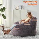 Bean Bag Chair for Adults with Pillow,Oversized Bean Bag Couch Chairs for Adults,Giant Lazy Couch Sofa Chairs with Filler,Large Reading Chair for Living Room Bedroom,Dark Gray by CozyNest Decor