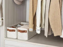 StorageWorks Narrow Storage Bins, Small Basket for Closet and Shelves, Fabric Organizer with Handles, Toilet Paper Storage, Beige, 2-Pack by CozyNest Decor