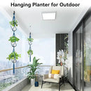 USLAI Macrame Plant Hanger Indoor Outdoor, Up to 4-15 inch Pot, Heavy 20lb Planters, Extra Long Strong Hanging Planter Basket Holder, Boho Home Decor, 49+72 Inch, Blue (POTS NOT Included) by GreenHaven Gardens