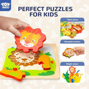 TOY Life Wooden Puzzles for Toddlers 1-3, Animals Toddler Puzzles 1-3, Puzzles for Toddlers 2-4, Wood Puzzles Christmas Montessori Toys Gifts for 1 2 Year Old, Baby Puzzles 12-18, Kids Learning Toy by TinyTreasures Baby Boutique