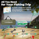 DaddyGoFish Kids Fishing Pole - Rod Reel Combo Tackle Box Starter Set - First Year Small Gear Kit for Boys Girls Toddler Youth Age Beginner Little Children by TinyTreasures Baby Boutique
