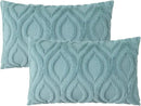 decorUhome Fall Throw Pillow Covers 12x20 Inch Set of 2, Soft Plush Decorative Faux Fur Aqua Solid Couch Pillow Covers, Accent Farmhouse Neutral Lumbar Euro Pillow Cases for Sofa Bed Living Room by CozyNest Decor