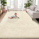 5x8 Area Rug for Living Room: Fluffy Shag Soft Washable Rugs Fuzzy Plush Indoor Carpet for Bedroom Nursery Playroom Dorm Kids Girls Boys Room (Cream White, 5'x8') by TinyTreasures Baby Boutique