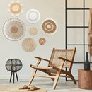 7 Pack Boho Wall Basket Decor - Seagrass Rattan Wicker Wall Decor Round Handmade Hanging Rustic Flat Elegant Wall Art for Farmhouse Living Rooms Bedrooms Display Table Settings Kitchen Home by CozyNest Decor