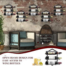 2Pcs Wall Mounted Wine Stemware Rack, Metal Hanging Wine Glass Display Holde Holds 3 Bottles, Elegant Storage for Kitchen Dining Room Bar Wine Cellar by CozyNest Decor