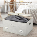 75 Quarts Extra Large Decorative Storage Bins with Lids, 3 Packs Beige Collapsible Storage Bins with Lids, Stackable Storage Bins Decorative Box Storage With Lid Extra Large by CozyNest Decor