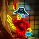 Pirate Parrot Neon Light - Pirate LED Light Wall Decor Ideal for Pirate Party Decorations Gifts for Friends by CozyNest Decor