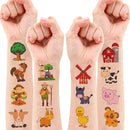 72 PCS Farm Barnyard Animal Pre-Cut Temporary Tattoos Sticker Birthday Decorations Party Supplies Favors Gift Boy Girl Farmhouse Cow Chicken Tattoo School Reward Themed (Normal) by GreenHaven Gardens