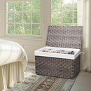 Wicker Storage Basket with Lid, 42.3 Gallon (160L) Large Blanket Basket with Lid, Woven Storage Bin with Handles, Removable Liner, Metal Frame, Foldable, for Bedroom, Laundry Room, Grey by CozyNest Decor