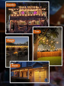 Gpatio 30ft Waterproof Patio Lights With 16 Dimmable Hanging Lights Globe ST38 Bulbs, 2700k Shatterproof Connectable For Backyard Gazebo Porch Garden Commercial Outside Decor by GreenHaven Gardens