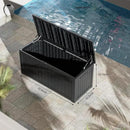 270 Gallon Lockable Resin Deck Box, Waterproof & UV-Resistant Outdoor Storage Box for Outdoor Cushion Storage, Garden Tools & Pool Accessories Storage, Black by GreenHaven Gardens