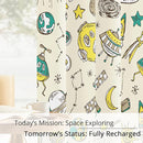 Kids Space UFO and Rocket Blackout Curtains - 100% Blackout, Thermal Insulated, Noise Reducing, Perfect for Kids Room and Nursery, 2 Panels (Space Explorer Sketchbook, W52×L63) by TinyTreasures Baby Boutique