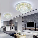 Modern Crystal Chandeliers for Dining Room LED Light Fixture Close to Ceiling Chandelier Flush Mount Ceiling Light Dimmable Lamp with Remote for Living Room Bedroom Hallway by CozyNest Decor