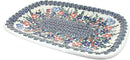 Blue Rose Polish Pottery Garden Butterfly Large Rectangular Serving Platter by CozyNest Decor