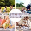 HX&OD Outdoor Picnic Blanket, Extra Large, 80''x80'' Waterproof Foldable Blankets Gingham Picnic Mat for Beach, Camping Grass Lawn Park Accessories Cute Couple Ideas Wedding (Light Brown, 80”x80”) by TinyTreasures Baby Boutique