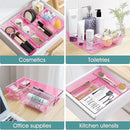 WOWBOX 25 PCS Plastic Drawer Organizer Set, 4 Sizes Desk Drawer Divider Organizers and Storage Bins for Makeup, Jewelry, Gadgets for Kitchen, Bedroom, Bathroom, Office, Clear Pink by TinyTreasures Baby Boutique