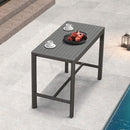 PURPLE LEAF 39.1'' Rectangle Outdoor Patio Counter Height Dining Table, Durable Aluminum Bar Height Pub Table for Counter Bar Stool, Water-Proof Tall Dining Table with Sturdy Legs, Grey by CozyNest Decor