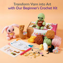 A-URA Learn to Crochet Kit for Beginners Kids and Adults, Premium 3 Animal Pattern Large Size Beginner Crochet Kits with Easy Tube Yarn & Step-by-Step Video Tutorials (Safari Friends–Larger Plushies) by TinyTreasures Baby Boutique