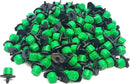 (100-PACK) - 360 Degree 1/4" Inch Universal Barbed Drip Emitter - Adjustable Flow 0-18.5 GPH Fit 1/4 (4-7mm) Drip Irrigation Tubing - Professional Grade Drippers for Drip Irrigation by GreenHaven Gardens