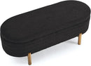 Furniliving 46” Storage Benches, End of Bed Bench with Button-Tufted Large Upholstered Storage Ottoman Teddy Window Bench with Storage Shoe Cabinet Bench, for Bedroom, Entryway, Closet, Black by CozyNest Decor