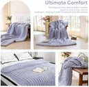 Chunky Knit Blanket - Luxury Soft Cozy 40 * 50 Throw Blanket,100% Woven Blanket Rope Knot Throw Blanket for Couch, Sofa, Home Decor, Gift - Machine Washable(Grey) by CozyNest Decor